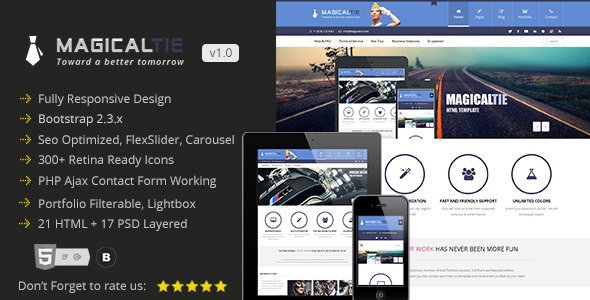 MagicalTie Responsive Multipurpose HTML Template