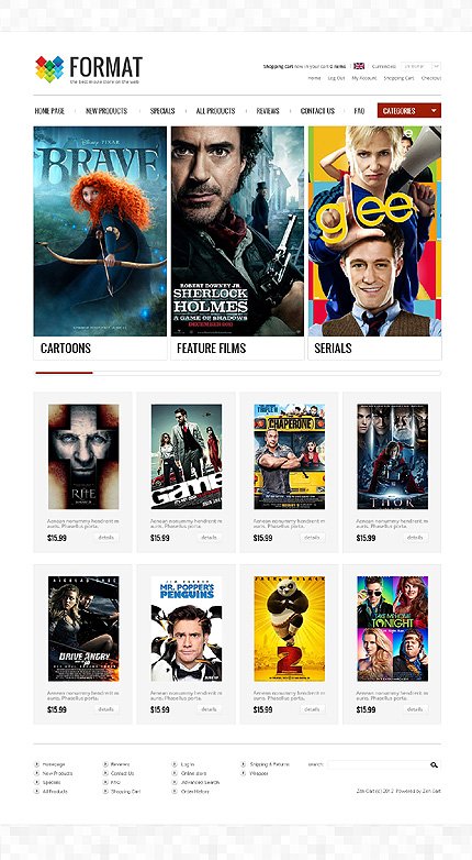 Movie Store Zen Cart  TMT