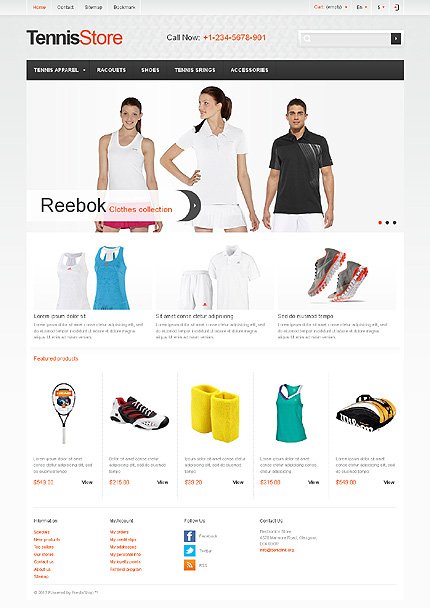Responsive Tennis Store TMT