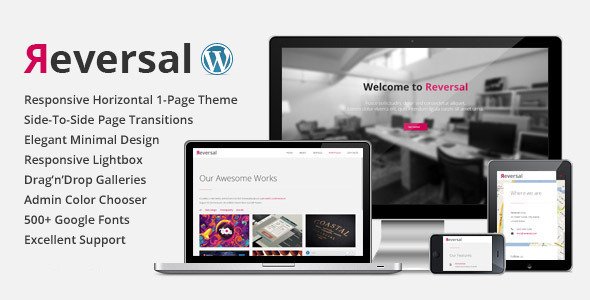 Reversal - Horizontal One Page WordPress Theme