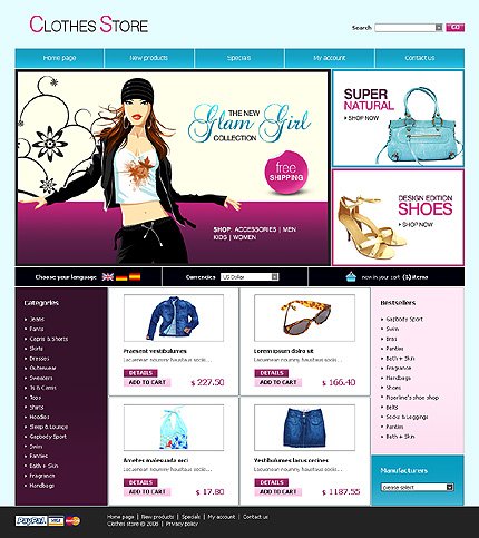 White Apparel osCommerce Template by Nessy osCommerce  TMT