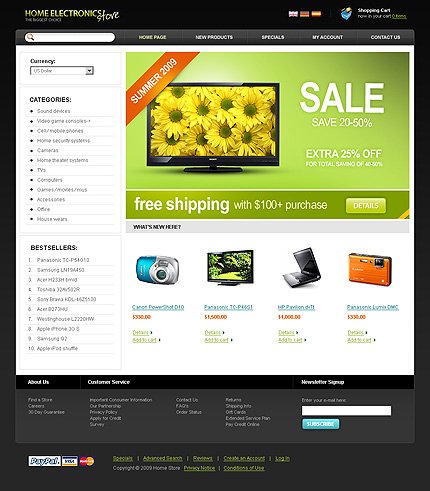 White & Black Electronics Store osCommerce Template by Matrix osCommerce  TMT