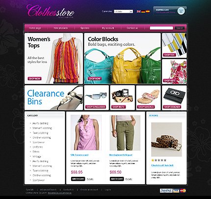 White & Black Apparel osCommerce Template by Di osCommerce  TMT