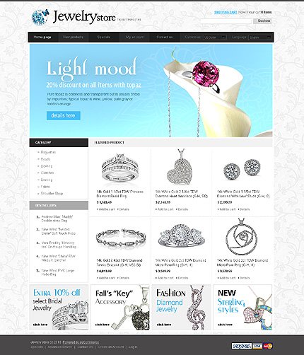 White Jewelry osCommerce Theme by Di osCommerce  TMT