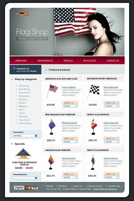 White Politics osCommerce Theme by Delta osCommerce  TMT