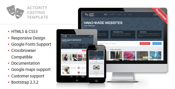 Actority - Responsive Template for Casting Agency