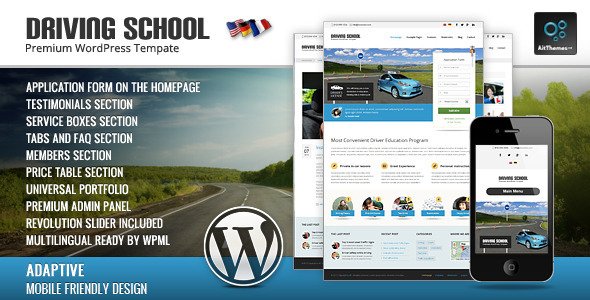 Driving School: WordPress Theme for Small Business