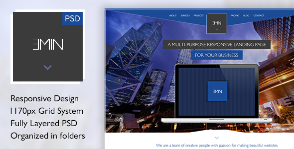 Emin - Multi-Purpose PSD Landing Page