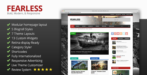 Fearless: Bold, Modern, & Responsive Magazine