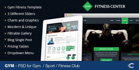 GYM - Sport Fitness Club PSD Template