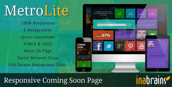 MetroLite - Responsive Coming Soon Template