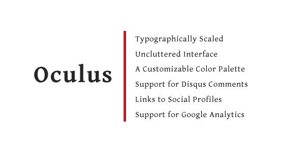 Oculus - A Tumblr Blog Theme
Blogging