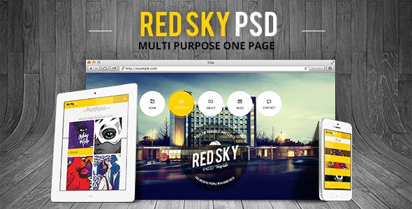 Red Sky - One Page Multi-Purpose PSD Template