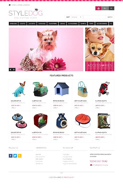 Responsive Dog Style Store PrestaShop  TMT