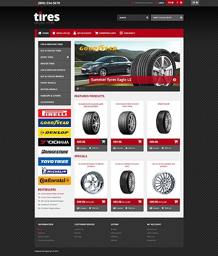 Responsive Tires Store OpenCart  TMT