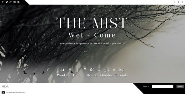 The Mist || Responsive Coming Soon Page