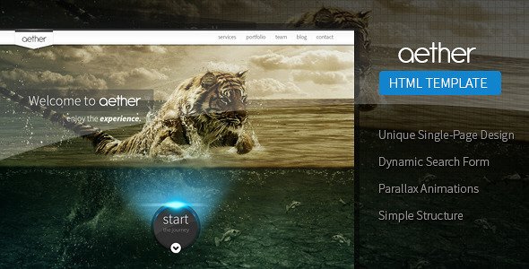 Aether - Unique One-Page Multipurpose Template
