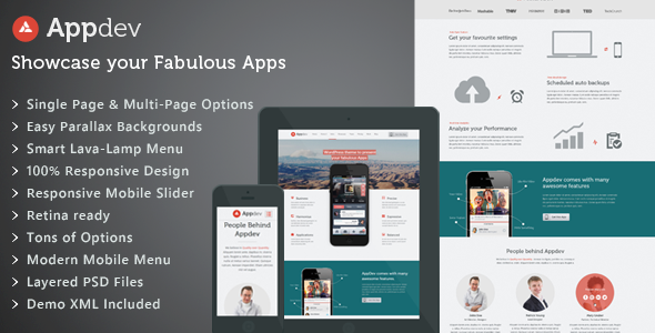 Appdev - Mobile App Showcase WordPress Theme