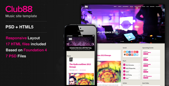 Club88 - Premium Music Site Template