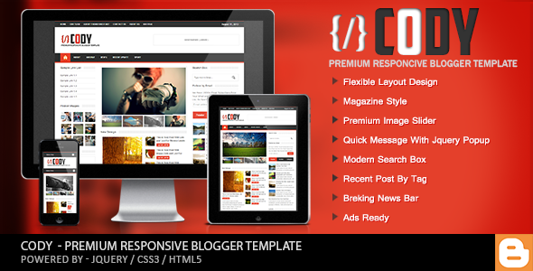 Cody - Responsive Magazine Blogger Template