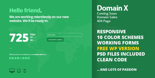 Domain X (Coming Soon, Domain Sale, 404) + WP vers