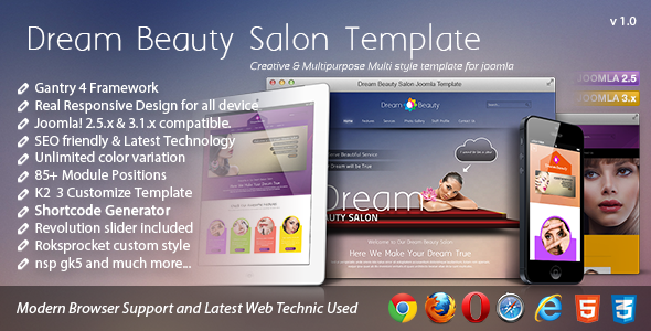 Dream - Beauty Salon Responsive Joomla Template