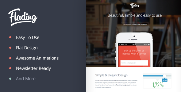 Flading - An Easy To Use Responsive Landing Page
