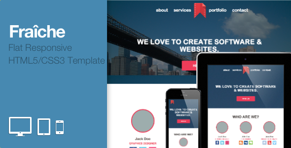 Fraiche - Flat One-Page Portfolio Bootstrap Template