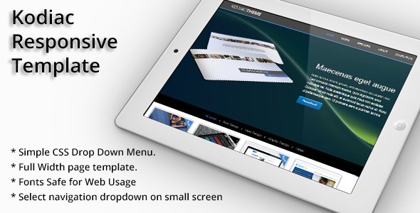 Kodiac Onepage Responsive HTML5& CCS3 Template