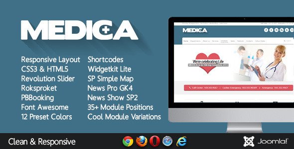 Medica - Clean, Responsive, Medical Joomla Theme