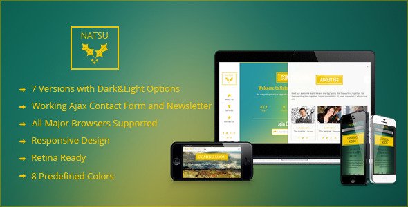 Natsu Responsive Coming Soon Template