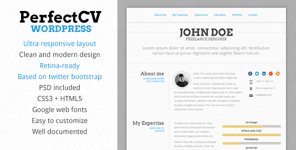 PerfectCV - Responsive CV / Resume Theme
