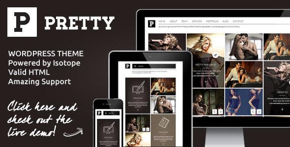 Pretty - Clean Masonry Responsive WordPress Theme