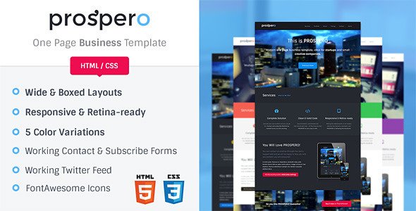 Prospero | One Page Business Template