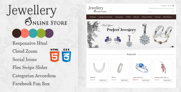 Responsive Jewellery Online Store Html5 template