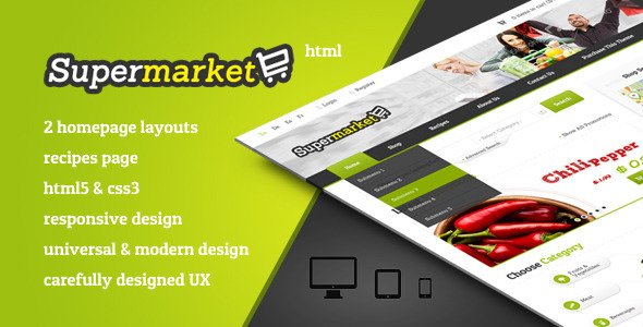 SUPERMARKET - eShop HTML Template (incl. Recipes)