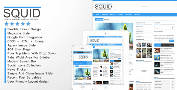 Squid - Clean Responsive Blogger Template