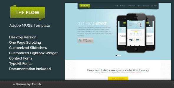 The Flow One Page Muse Template