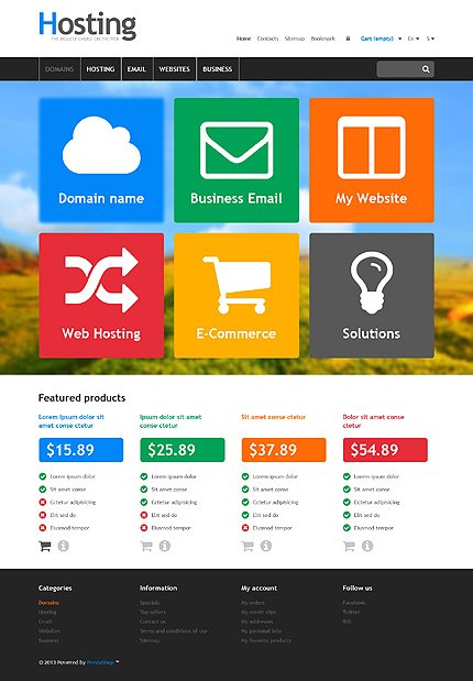 White & Black Hosting PrestaShop Template by Hermes PrestaShop  TMT