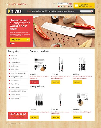 White Housewares Zen Cart Template by Hermes Zen Cart  TMT