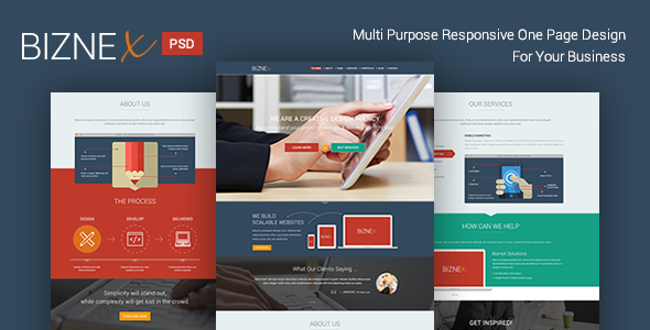 BizNex | Multi-Purpose Parallax PSD Landing Page