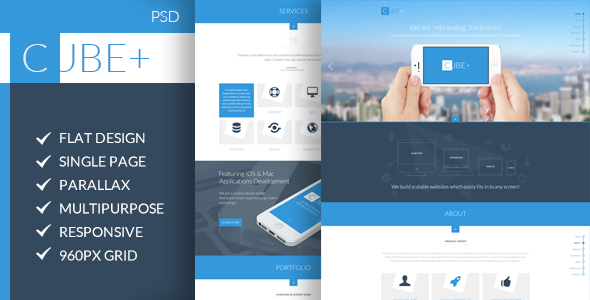 Cube+ | Multi-Purpose Parallax PSD Landing Page