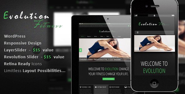 Evolution Fitness - Responsive WordPress Theme