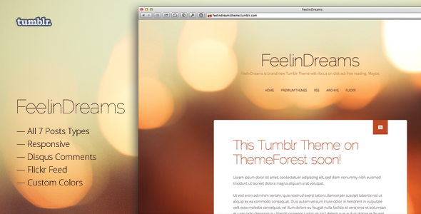 FeelinDreams — Retina & Responsive Tumblr Theme