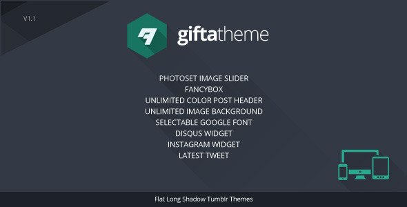 Gifta - Flat Long Shadow Tumblr Theme