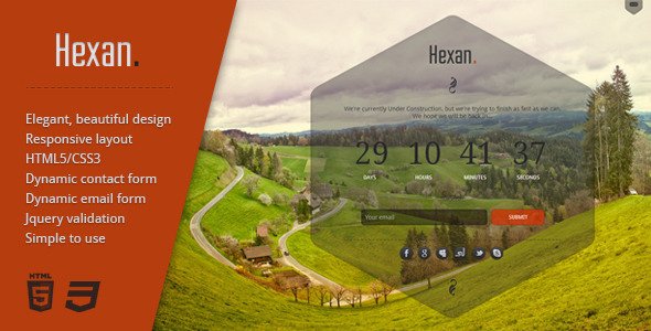 Hexan - Responsive Under Construction template
