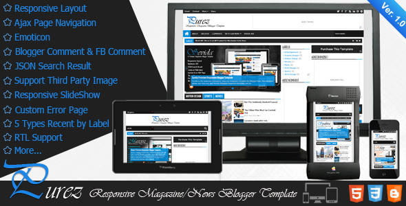 Purez - Responsive Magazine Blogger Template
