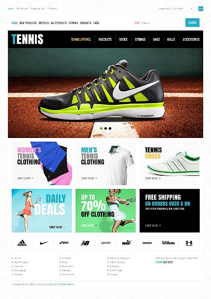 Tennis Store Zen Cart  TMT