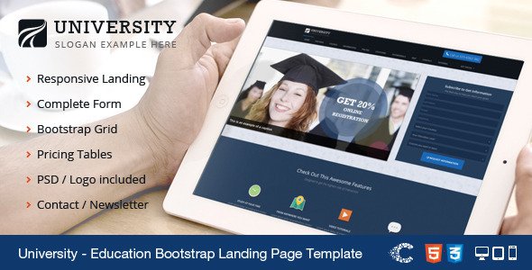 University Responsive Bootstrap Landing Template