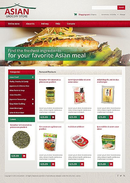 White Grocery Store VirtueMart Template by Hermes VirtueMart Templates  TMT